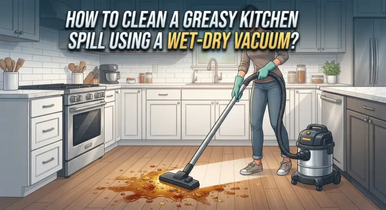 How To Clean A Greasy Kitchen Spill Using A Wet-Dry Vacuum?
