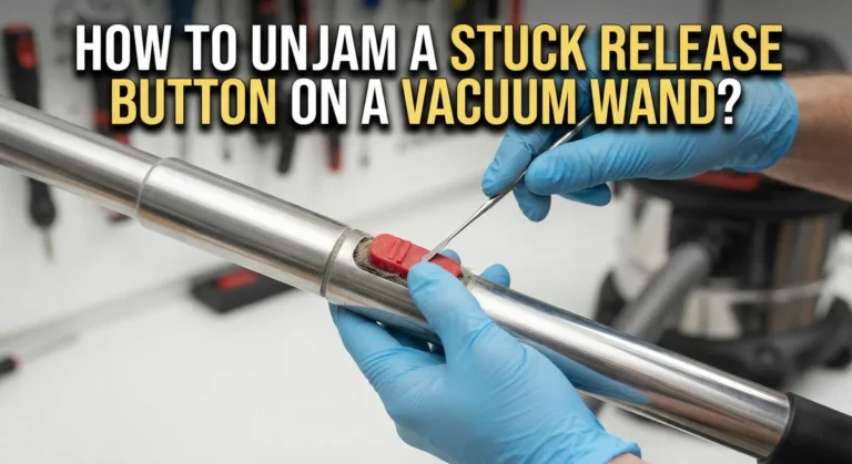 How To Unjam A Stuck Release Button On A Vacuum Wand?